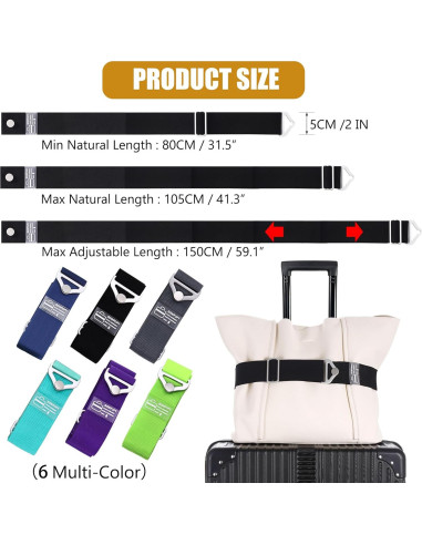 Cinturón de Viaje SOWPOPY Negro Ajustable 2 en 1