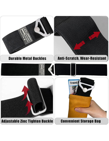 Cinturón de Viaje SOWPOPY Negro Ajustable 2 en 1