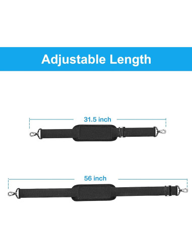 Correa de Hombro Ajustable MOSISO 142 cm Negra Antideslizante