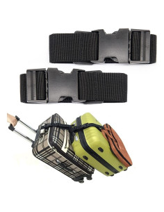 Correas de Equipaje Ajustables Ajmyonsp 2Pcs Negro 63,5 cm