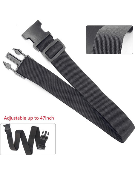 Correas de Equipaje Ajustables Ajmyonsp 2Pcs Negro 63,5 cm