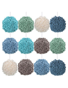 Toallas de Mano Chenille Macarrie 12 Piezas 17x17 cm 6 Colores