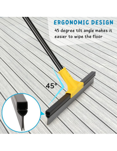 Escobilla de goma KeFanta 45.72 cm con mango ajustable 158.75 cm