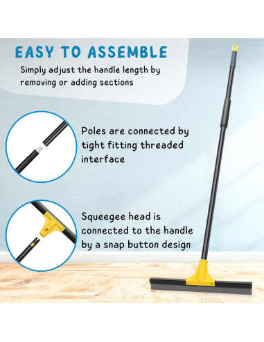 Escobilla de goma KeFanta 45.72 cm con mango ajustable 158.75 cm