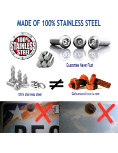 Tornillos Antirrobo QINMAN para Placas de Matrícula M6, Acero Inoxidable 2