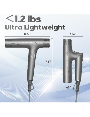 Secador de Pelo Plegable BEAUTURAL 1600W Iónico 3 Temperaturas