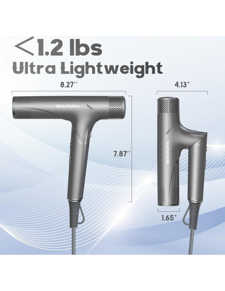 Secador de Pelo Plegable BEAUTURAL 1600W Iónico 3 Temperaturas