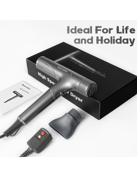 Secador de Pelo Plegable BEAUTURAL 1600W Iónico 3 Temperaturas