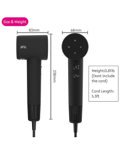 Secador de Cabello AINA 2000WE Iónico Ligero 0.37kg 110V 2