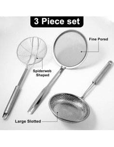 Juego de coladores y cuchara skimmer SynHHergyx 3 piezas 2