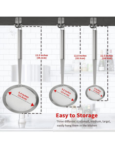 Cuchara de Malla Fina Newness Acero Inoxidable 304 Paquete de 3 2