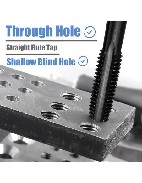 Juego de Machos de Rosca HSS Mesee 14 Piezas SAE 6-32NC a 1/2-13NC