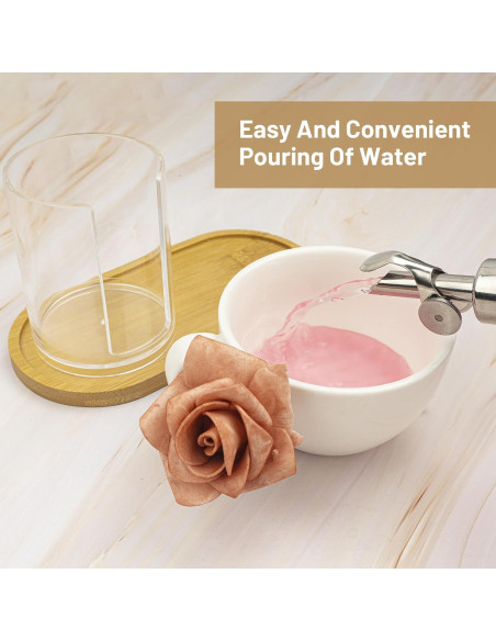 Dispensador de vidrio 480ml Ezebesta con soporte y etiquetas