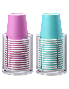 Dispensador de Tazas de Baño AOZITA, 2 Unidades, Plástico