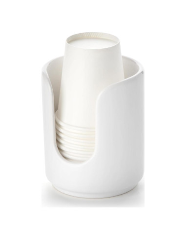 Dispensador de Tazas de Cerámica Viosuniu 3 oz Blanco