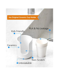 Dispensador de Tazas de Cerámica Viosuniu 3 oz Blanco 2