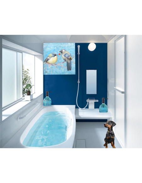 Dispensador de Jabón de Vidrio OCTMUSTARD 266 ml Azul Bebé