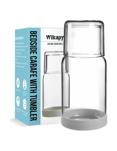 Juego de Jarra y Vaso de Noche Wikapy 532 ml con Posavasos