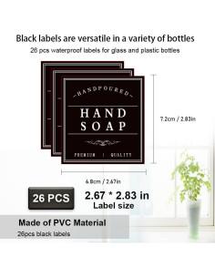 Etiquetas Reutilizables para Botellas Amzlabel 26 PCS Negro 2