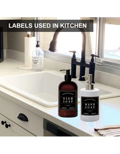 Etiquetas Reutilizables para Botellas Amzlabel 26 PCS Negro
