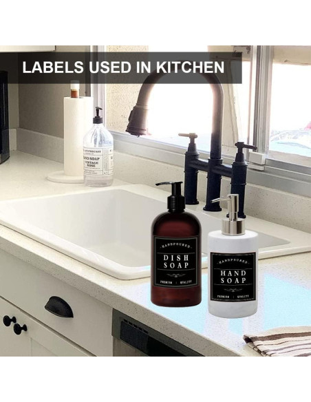 Etiquetas Reutilizables para Botellas Amzlabel 26 PCS Negro