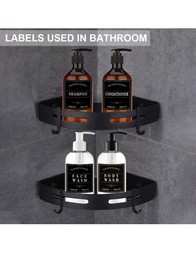 Etiquetas Reutilizables para Botellas Amzlabel 26 PCS Negro