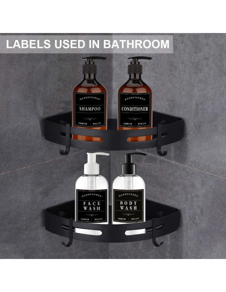 Etiquetas Reutilizables para Botellas Amzlabel 26 PCS Negro