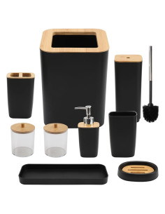 Juego de Accesorios de Baño 9 Piezas SH-RuiDu Negro