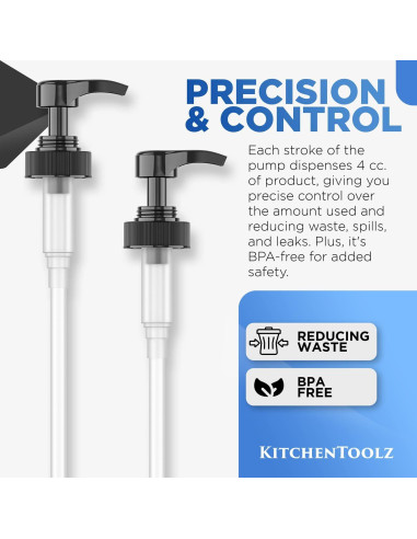 Dispensador de bomba de galón Kitchentoolz 6 unidades negro