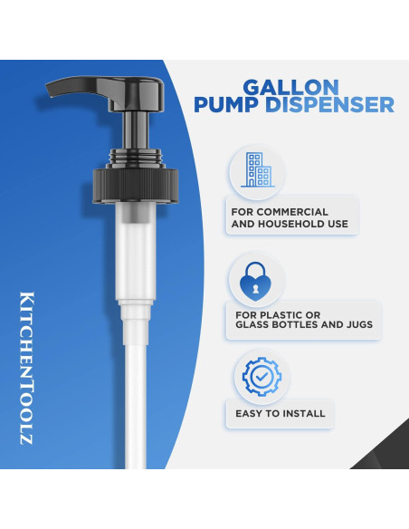 Dispensador de bomba de galón Kitchentoolz 6 unidades negro