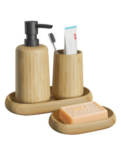 Juego de Accesorios de Baño Bambú Asashizen 4 Piezas