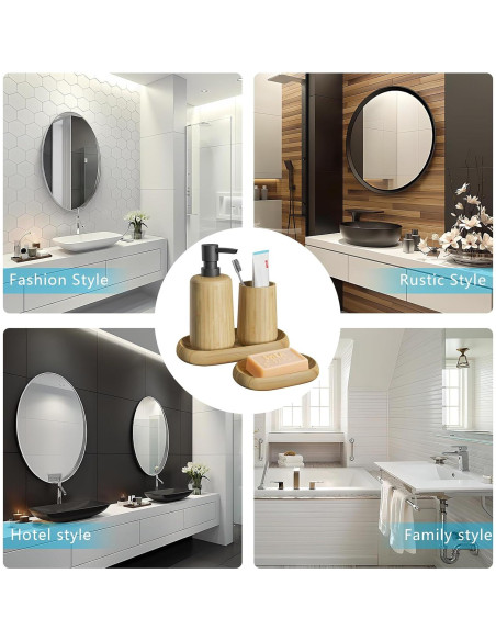 Juego de Accesorios de Baño Bambú Asashizen 4 Piezas