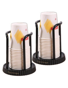 Dispensador de Tazas de Papel Alunsito Negro 2 Pcs 5-8oz