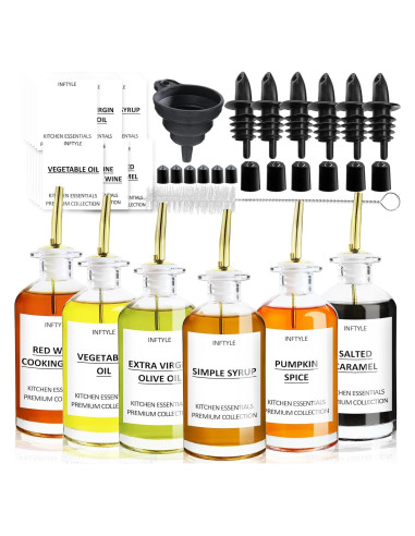 Juego de 6 dispensadores de vidrio INFTYLE 354 ml