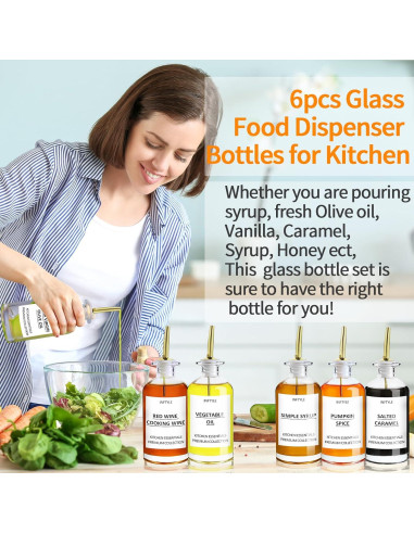 Juego de 6 dispensadores de vidrio INFTYLE 354 ml