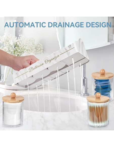 Organizador de Baño DENSAIL Blanco con Dispensador y 3 Frascos