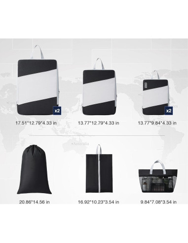 Cubos de Empaque DIMJ 8 Piezas Compresión Gran Capacidad