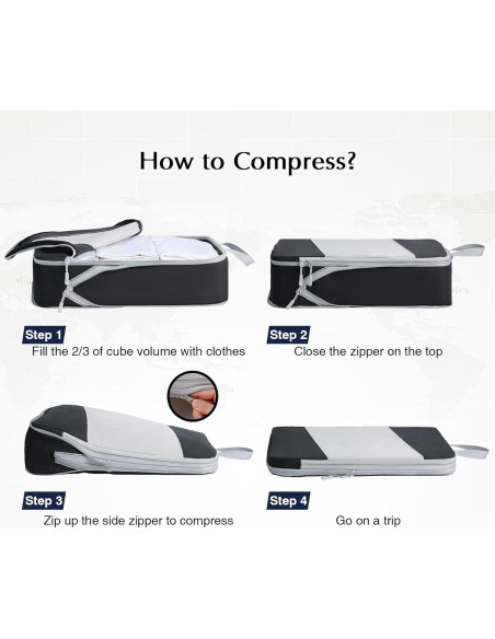 Cubos de Empaque DIMJ 8 Piezas Compresión Gran Capacidad