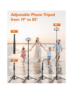 Trípode para Teléfono Victiv P18 RG 85" Ajustable Negro 2