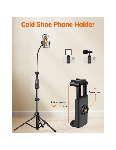 Trípode para Teléfono Victiv P18 RG 85" Ajustable Negro