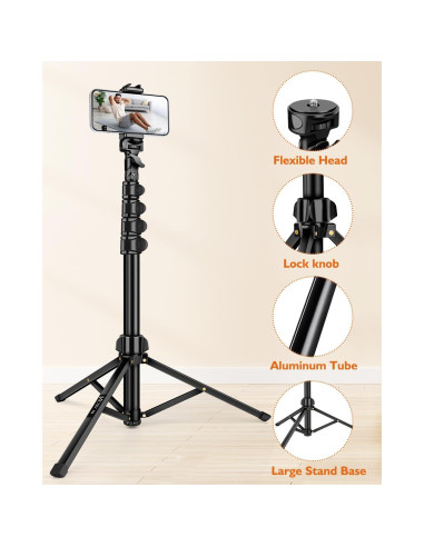 Trípode para Teléfono Victiv P18 RG 85" Ajustable Negro