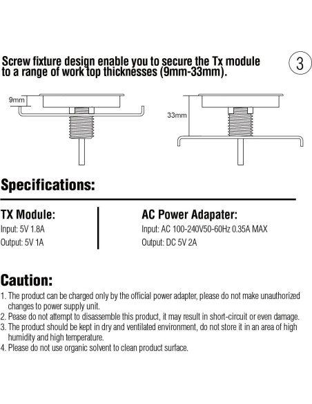 Almohadilla de Carga Inalámbrica NTW AirEnergy para Muebles