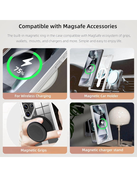 Funda Magnética AUROX para Samsung Galaxy S25 Transparente