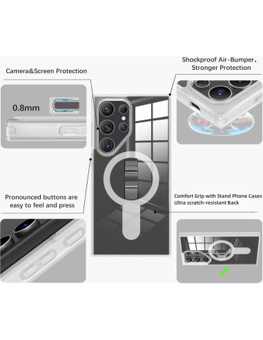 Funda Magnética AUROX para Samsung Galaxy S25 Transparente