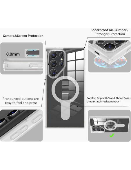 Funda Magnética AUROX para Samsung Galaxy S25 Transparente