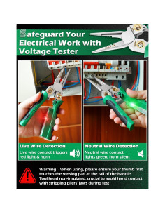 Pelacables 8 en 1 FAITIO Verde con Probador de Voltaje 2