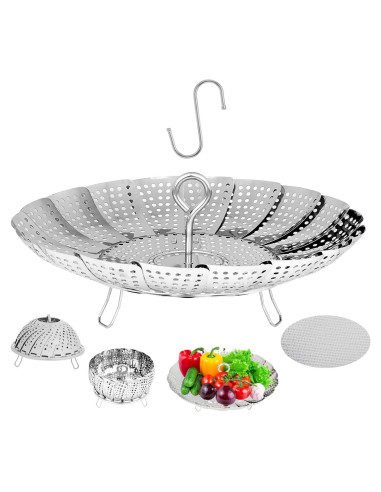 Canasta de Vapor Expandible IQworks 15.2 cm Acero Inoxidable