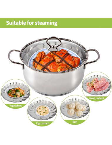 Canasta de Vapor Expandible IQworks 15.2 cm Acero Inoxidable