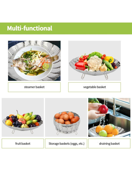 Canasta de Vapor Expandible IQworks 15.2 cm Acero Inoxidable