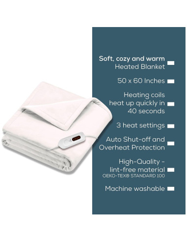 Manta Térmica Beurer HD61 Super-Cozy 127x152 cm - Calentamiento Rápido